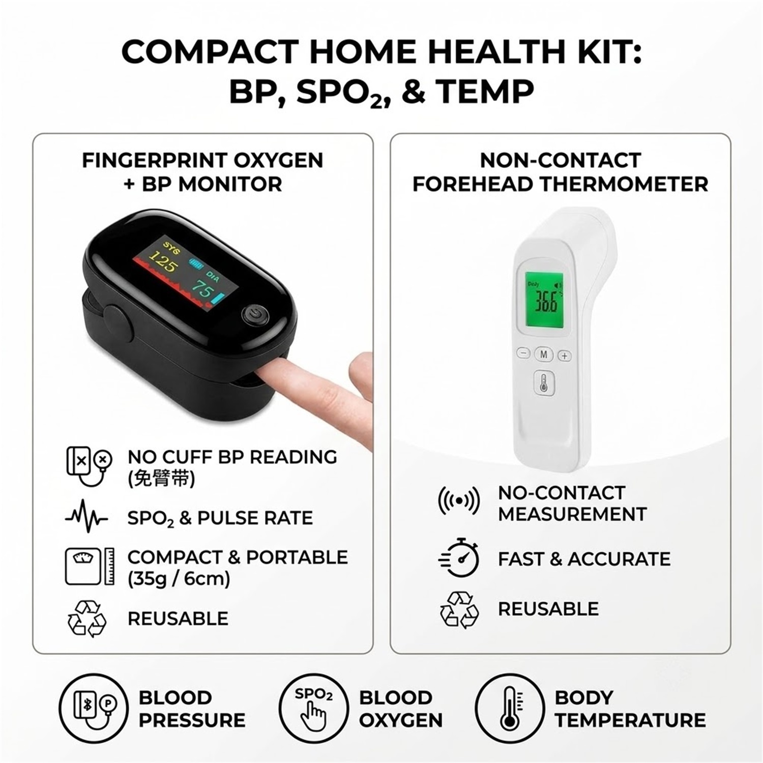 Body IR Thermometer Non-contac - Pulse Oximeter review and price