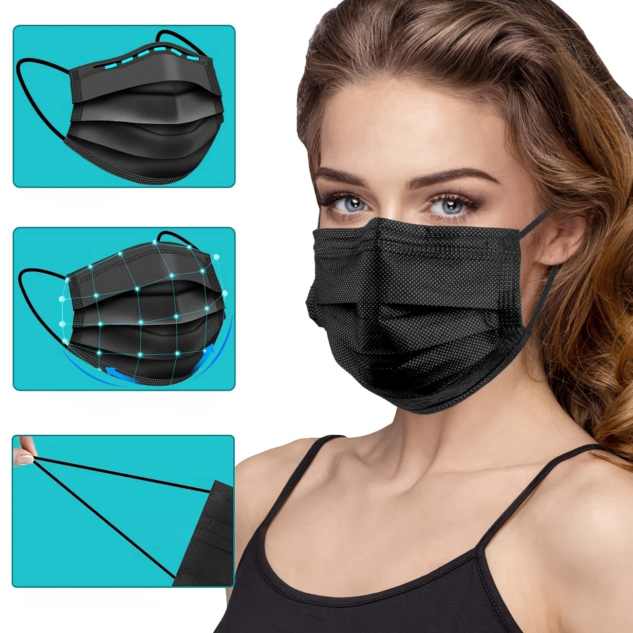 200Pcs Thick Black Disposable  - Surgical Mask review and price