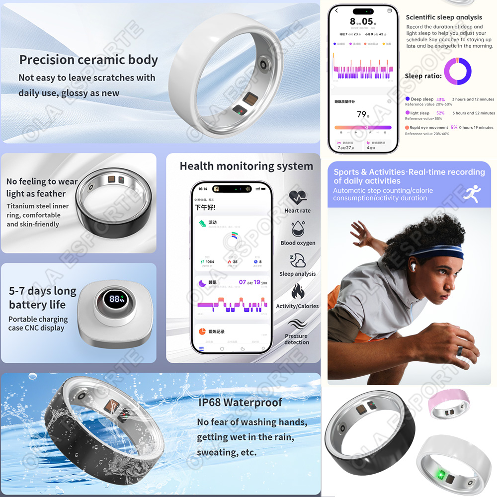 Ceramic Smart Ring Heart Rate  - Blood Pressure Monitor review and price